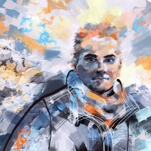 Abstract portrait of man
