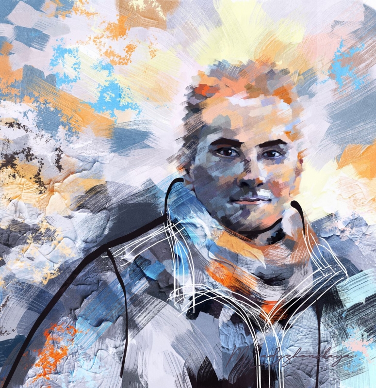 Abstract portrait of man